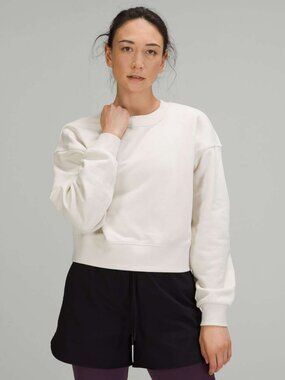 Lululemon Softstreme Perfectly Oversized Cropped Crew White Opal